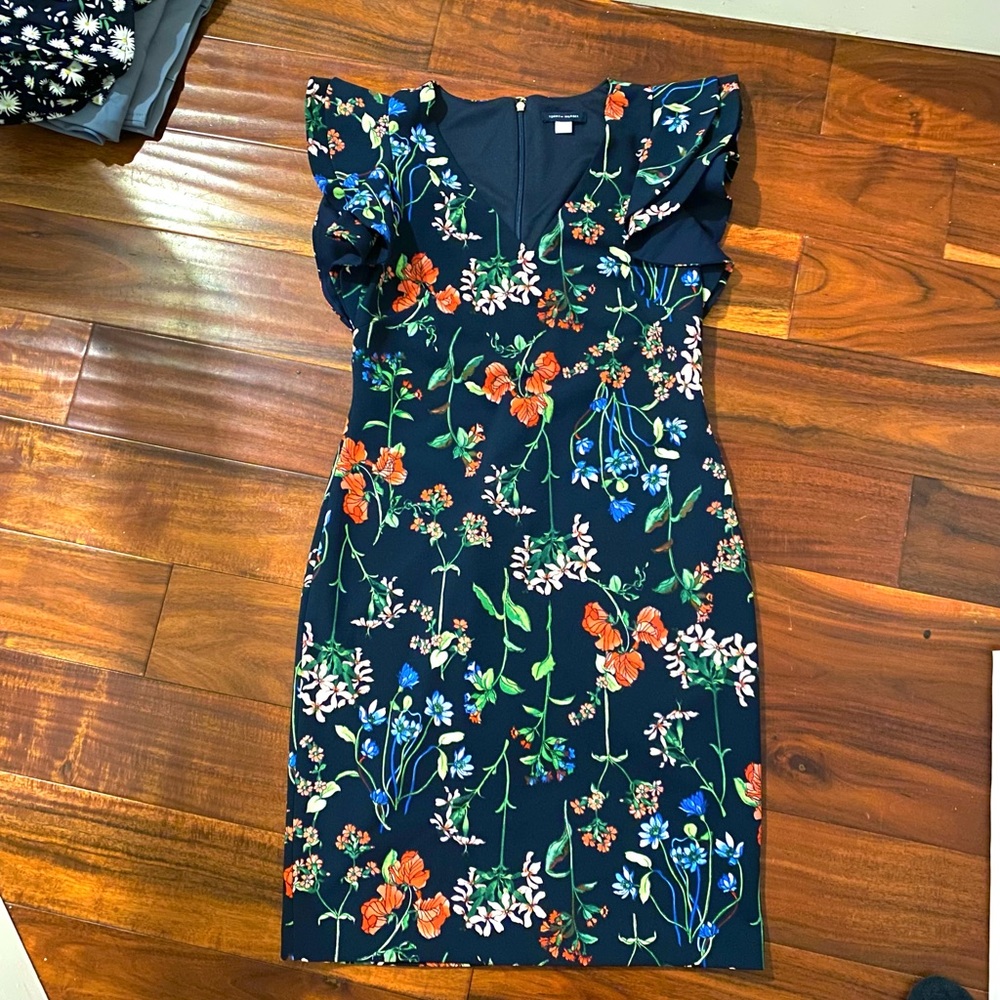 Tommy Hilfiger navy blue floral dress size 8